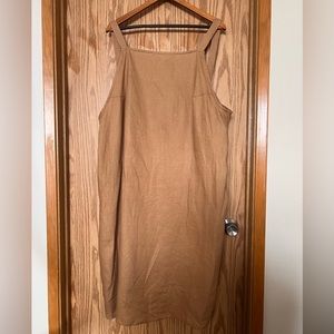 Free Label Margot apron dress with pockets wheat linen 2XL NWOT